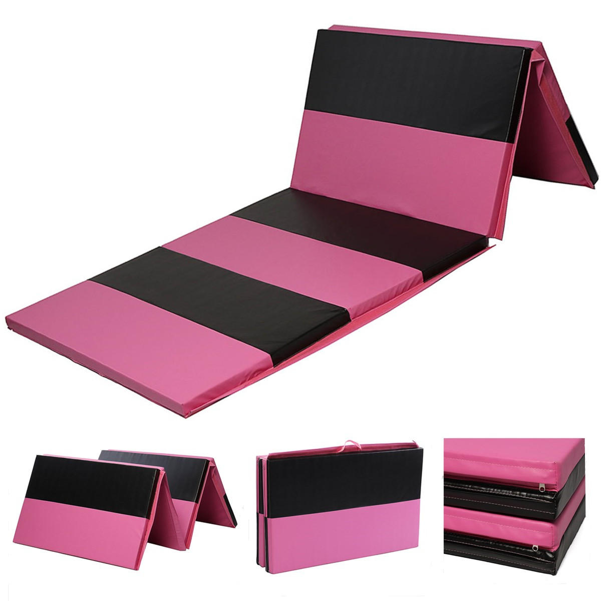 118×47×2inch Folding Gymnastics Mat Yoga Exercise Gym Airtrack Panel Tumbling Climbing Pilates Pad Air Track