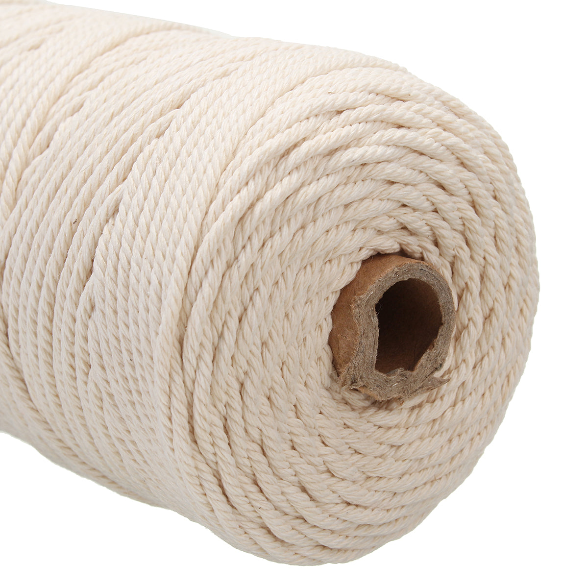 3mm x 200m Natural Beige White Twisted 100% Pure Cotton Cord Rope DIY Crafts Macrame String