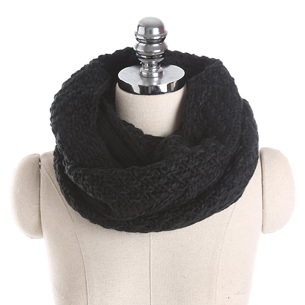 Women Solid Knitted Collar Scarves Warm Neck Scarves