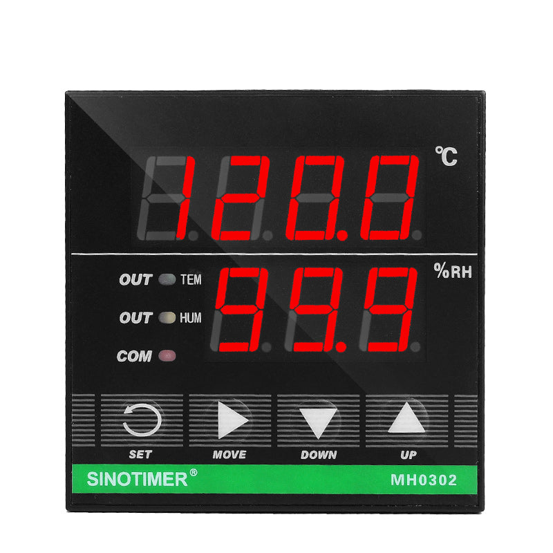 MH0302 72x72mm 2 in 1 Digital Temperature Humidity Controller Relay Output for Incubator Heat Cool Humidification and Dehumidify with Digital Humidity Sensor and 3M Cable