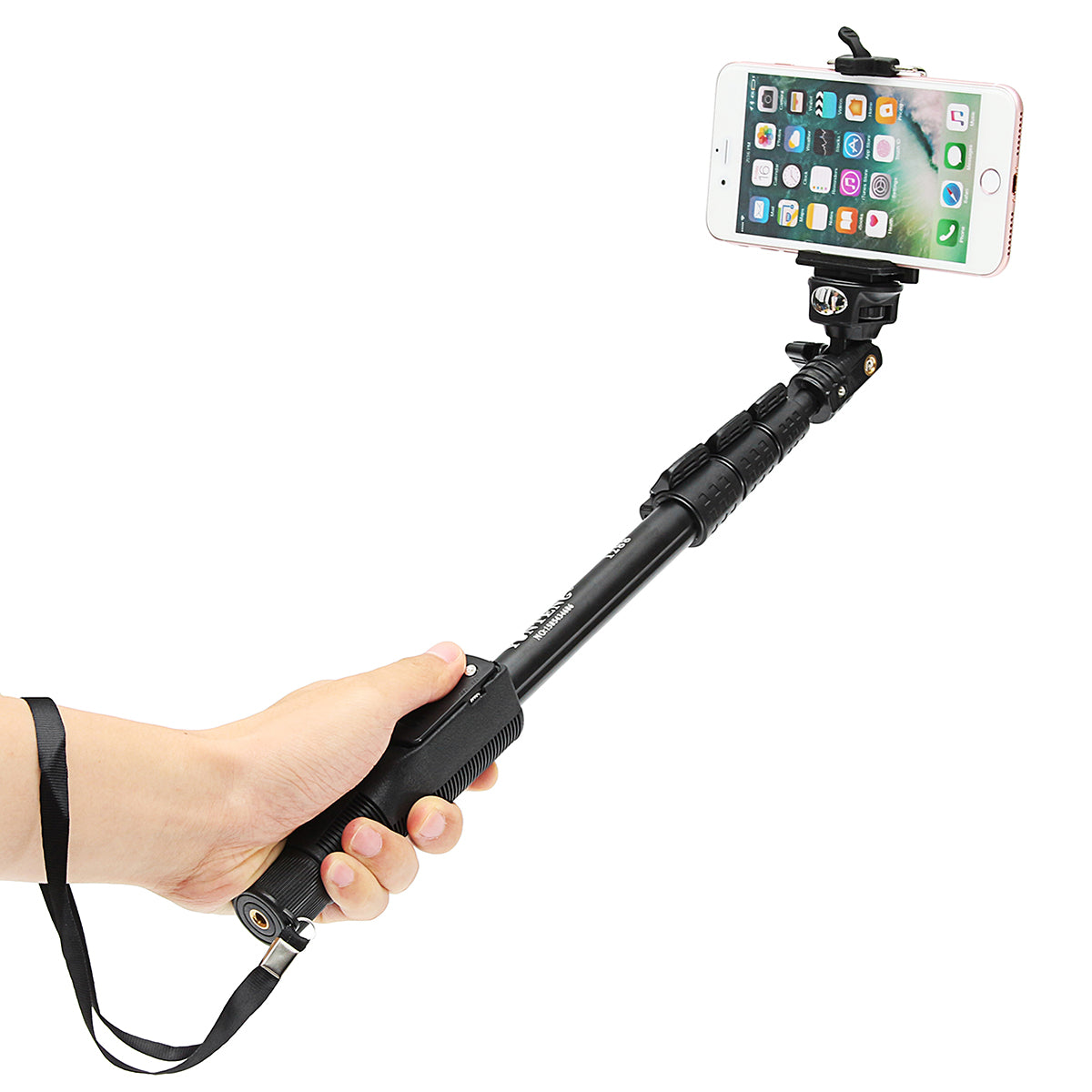 YT-1288 Extendable bluetooth Remote Control Mirror Selfie Stick Monopod for Cell Phone Gopro Camera