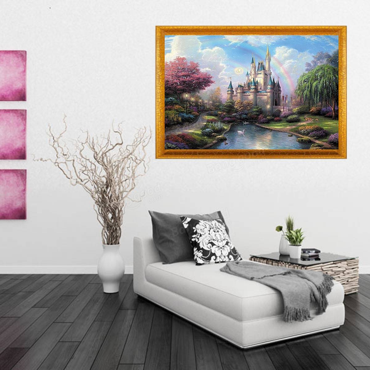 Digital Oil Painting Castle DIY Oil Painting By Numbers Kits Tower Frameless Canvas Home Wall Decor 40x50cm