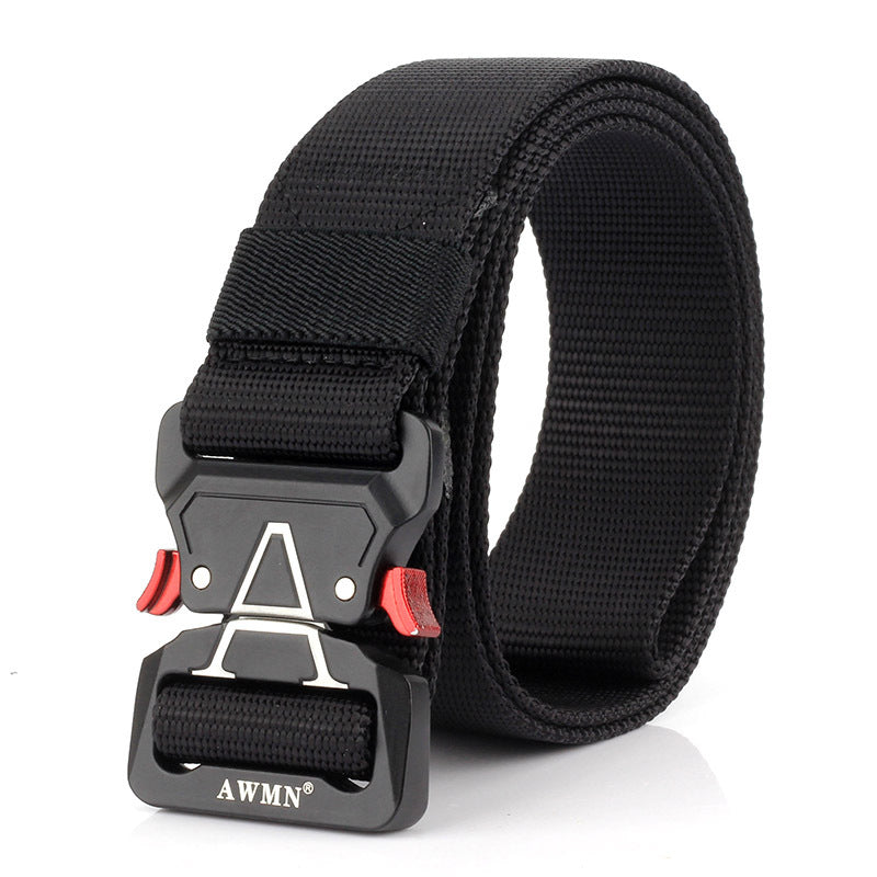 125cm AWMN S05-2 3.8cm Tactical Belt Inserting Quick Release Buckle Military Fan Hunting Nylon Belts