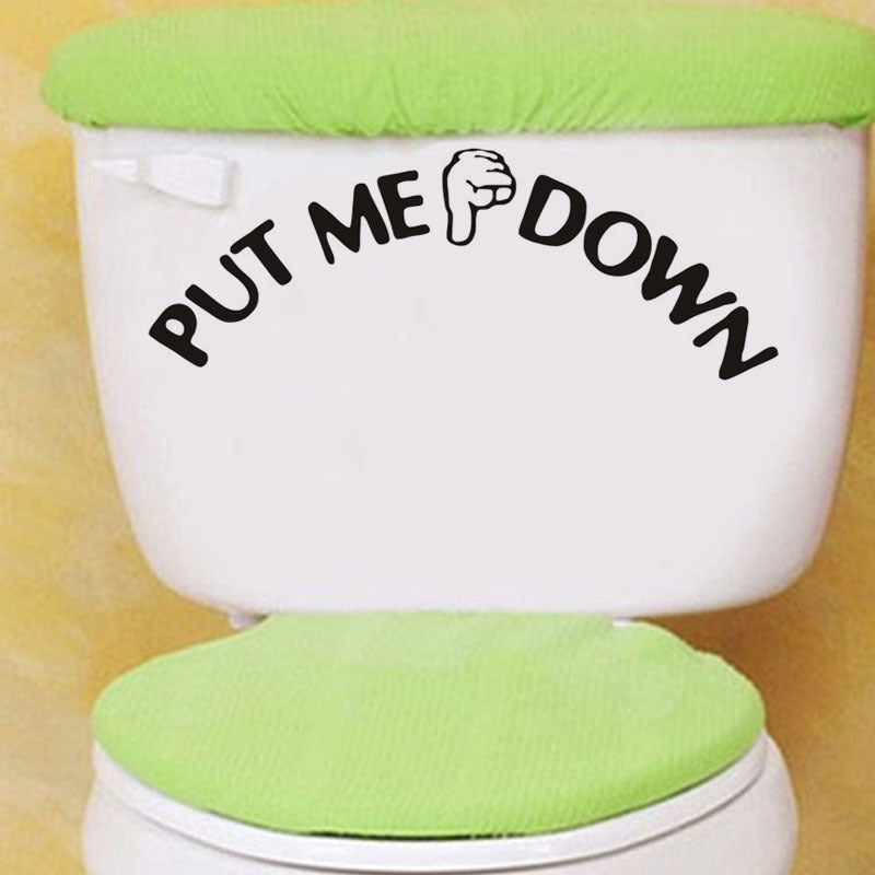 Put Me Down Toilet Bathroom Seat Wall Sticker Sign DIY Craft 