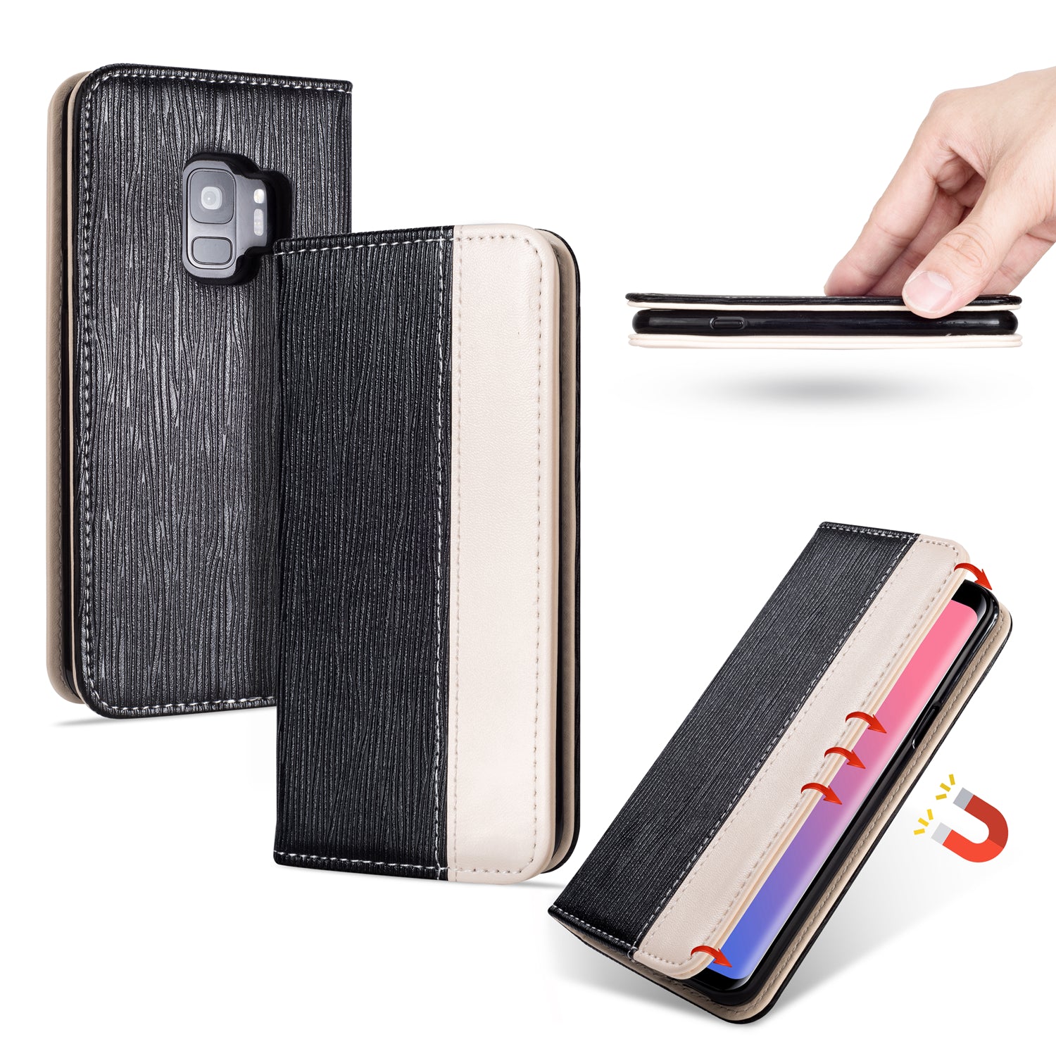 Bakeey Premium Magnetic Flip Card Slot Kickstand Protective Case For Samsung Galaxy S9