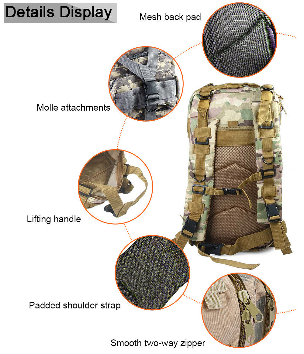 IPRee® 30L Outdoor Tactical Backpack 600D Nylon Waterproof Camouflage Trekking Rucksack