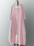 Vintage Cotton Plaid Asymmetric Maxi Dress