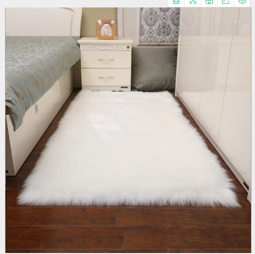 90x60cm Faux Wool Plush Rug Soft Shaggy Carpet Home Floor Area Mat Decoration 