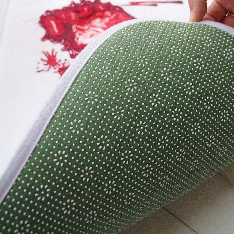 40x60cm Christmas Flannel Velvet Memory Foam Rug Absorbent Bathroom Mat Non-slip Soft Floor Carpet