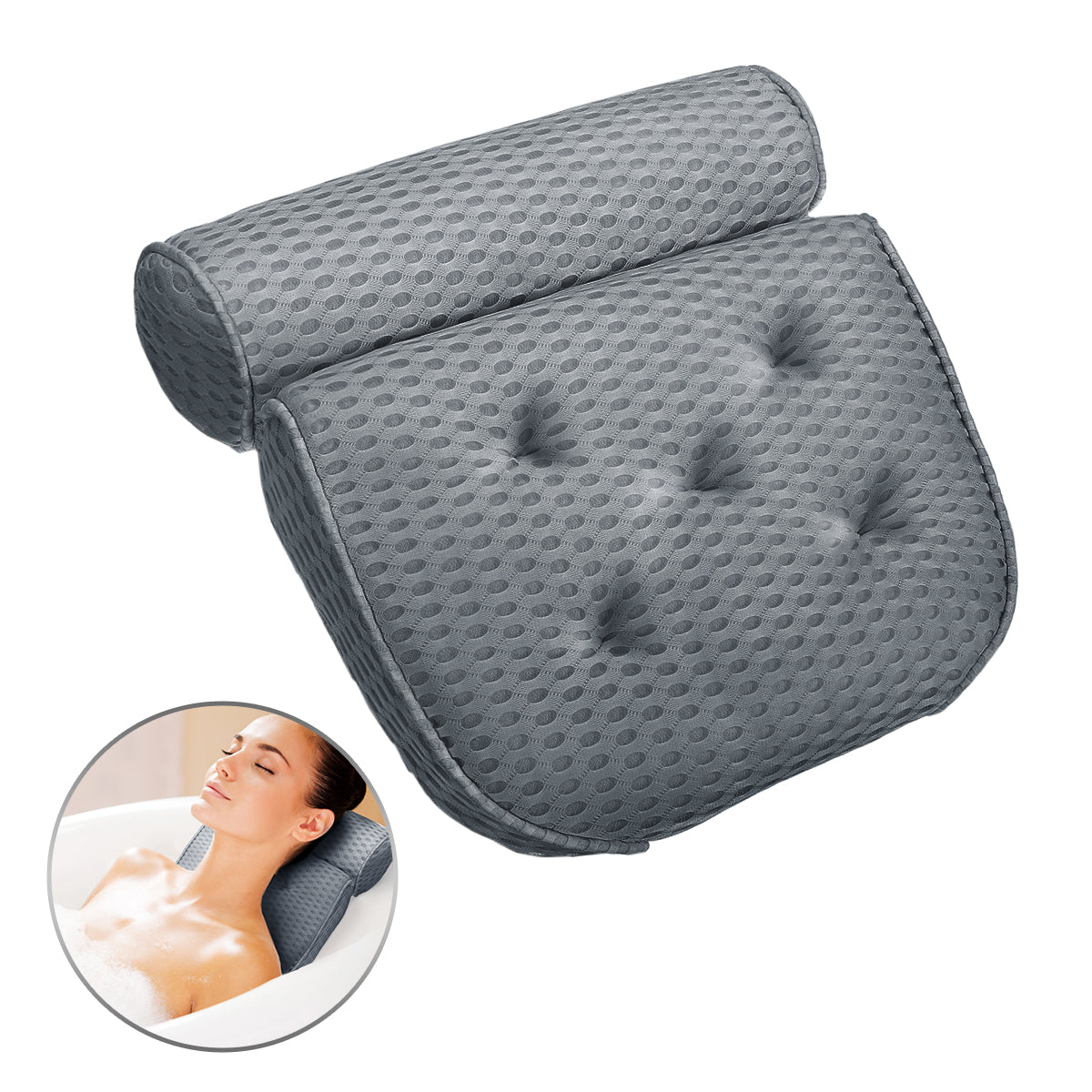 4D Air Mesh Technology Comfort Bathtub Pillow