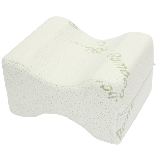 Soft Memory Foam Leg Knee Pillow White Bamboo Fiber Cover Back Aches Night Bed Pillow
