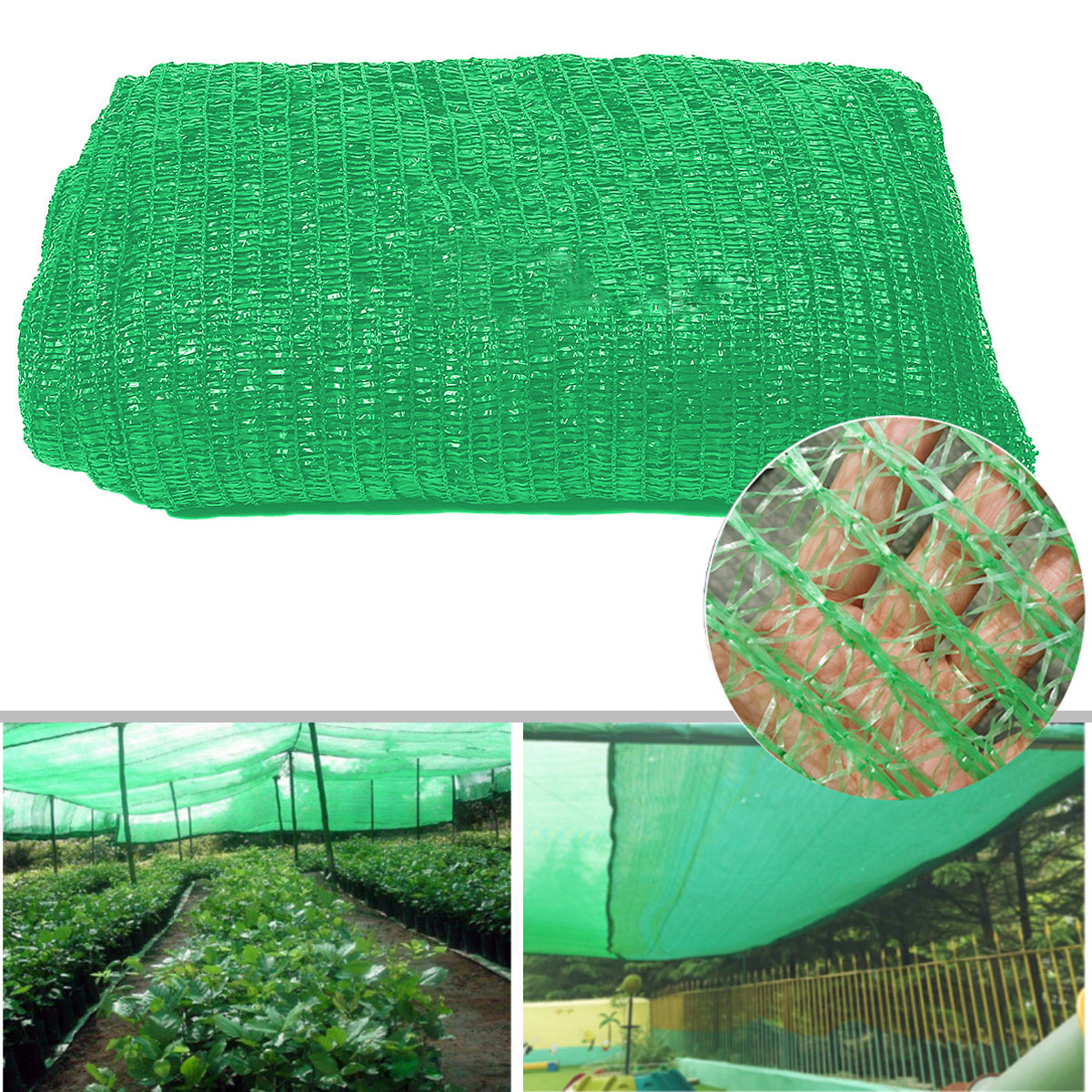 5x4m 40% Sunblock Shade Cloth Green Sunshade Net For Plant Cover Greenhouse Barn 2 Pin Knit