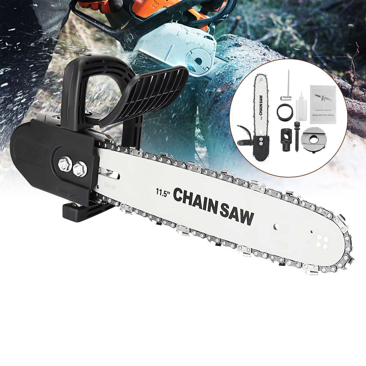 11.5 Inch Chainsaw Bracket Woodworking Tool Change 100 Angle Grinder Into Chain Saw