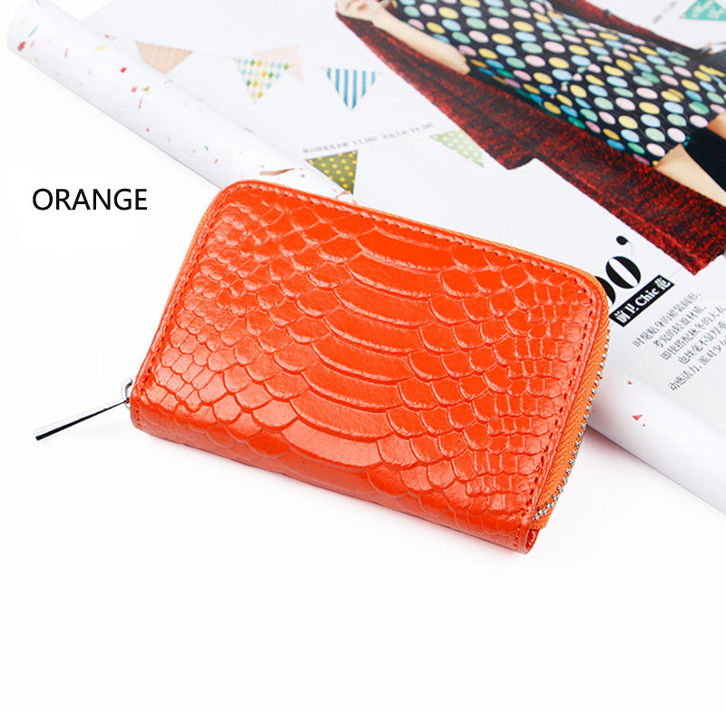 High Quality Genuine Leather Crocodile Pattern Zipper Around Card Holder Wallets Coin Purse