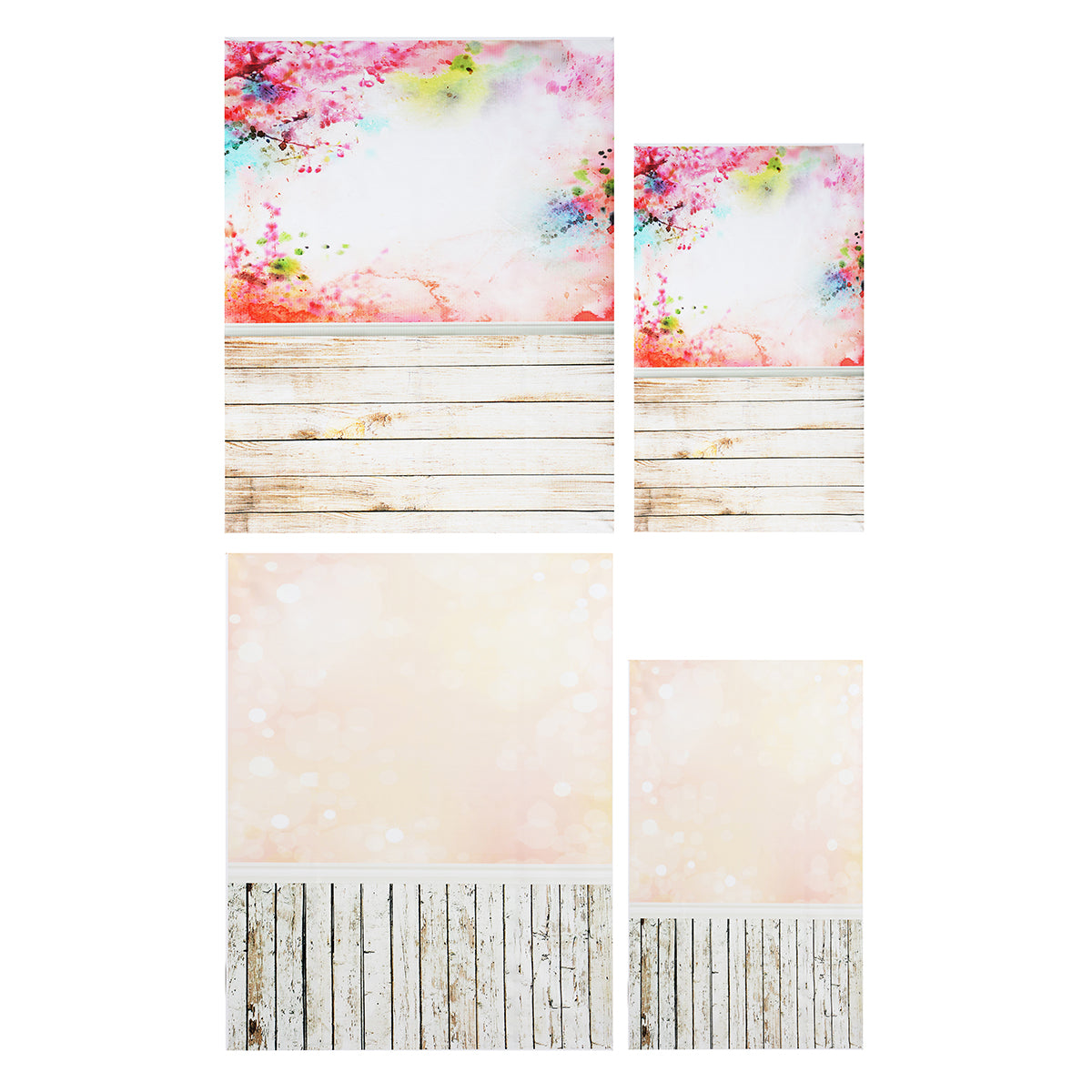 3x5FT 5x7FT Pink Theme Wood Floor Photography Backdrop Background Studio Prop