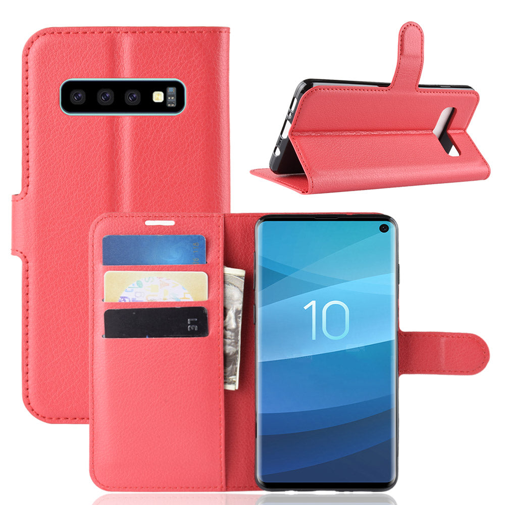 PU Leather Wallet Kickstand Flip Protective Case For Samsung Galaxy S10 6.1 Inch