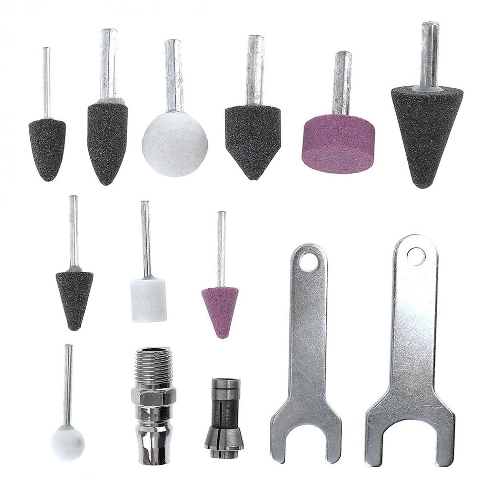 14Pcs Pneumatic Tools Air Compressor Die Grinder Grinding Polish Stone Kit 1/4 Air Grinder Mill Engraving Tools Kit