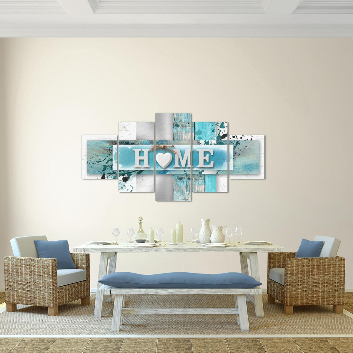 5 Panels Love HOME Wall Art Print Pictures Canvas Paintings Decorations Unframed