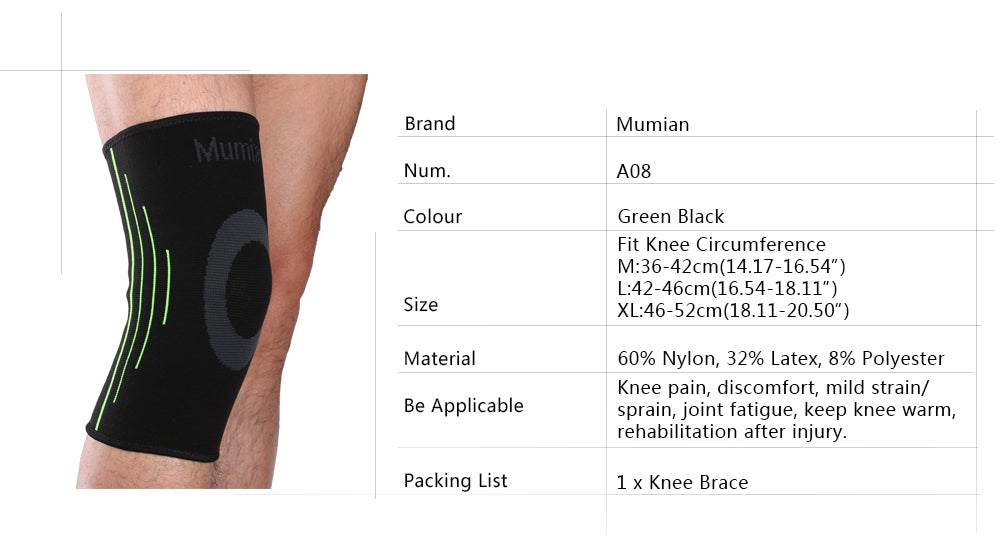 Mumian A08 Silicone Slip-Resistant Knitting Sports Knee Pad Sleeve Brace - 1PC