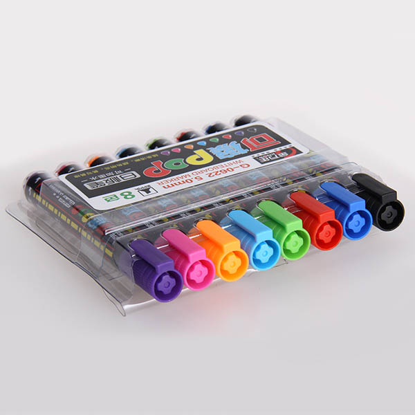 Genvana 5mm 8 Color Per Set Marker Pen for White Board Erasable Repeated Filling