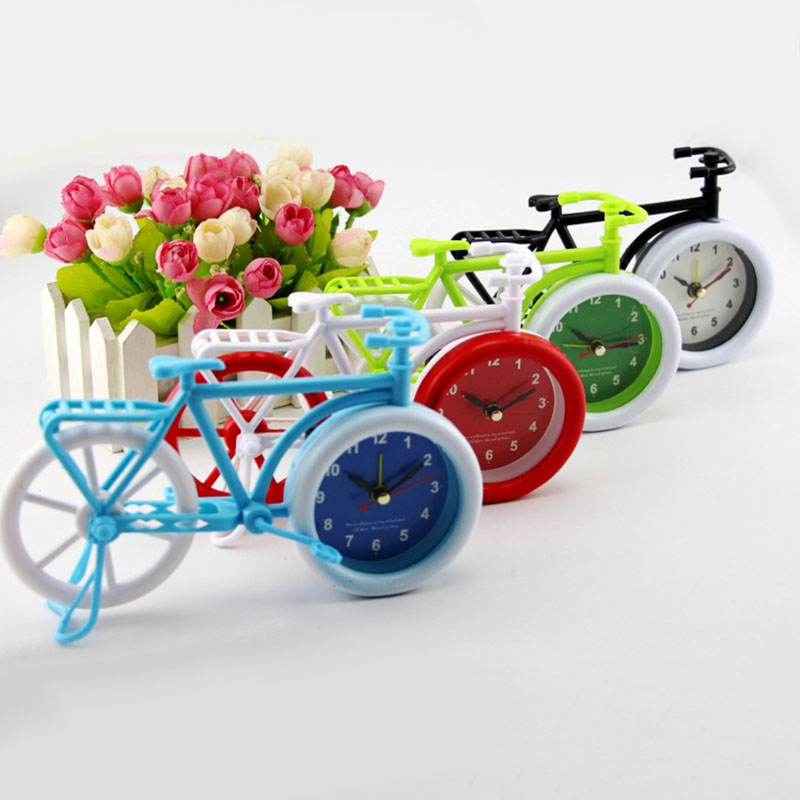 Honana Pastoral Style Trumpet Bike Shape Alarm Clock for Children Kids Bicycle Clocks Home Art Decor
