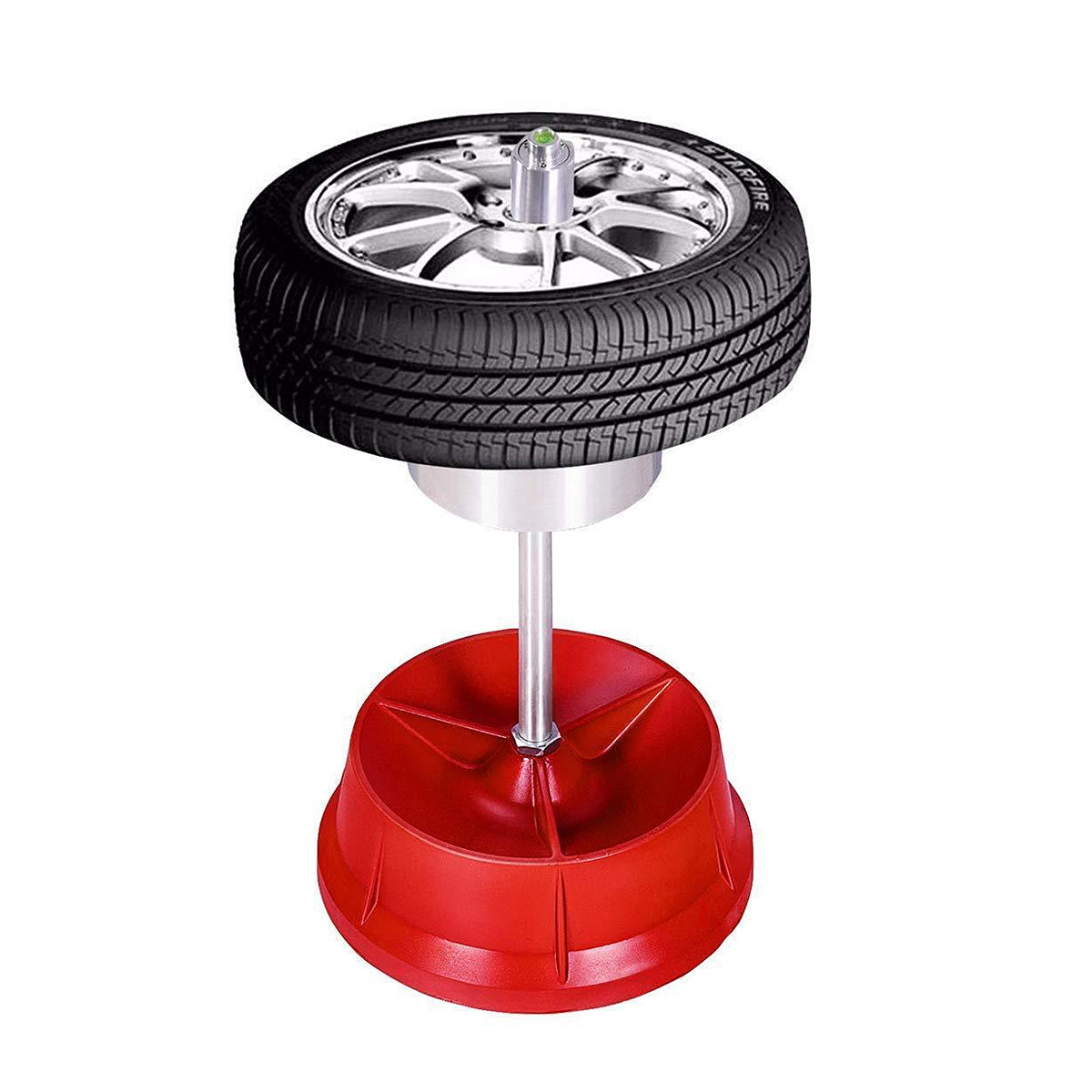 Portable Hub Wheel Tire Balancer With Bubble Level Heavy Duty Rim Mini Auto Truck Tyre Balancing Machine Red