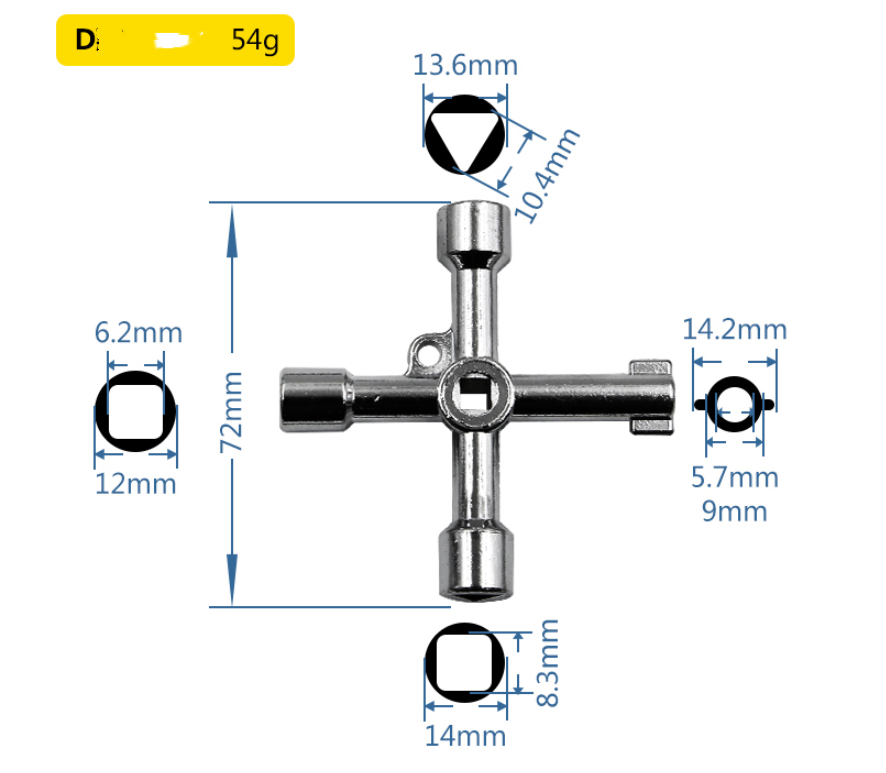 Elevator Cross Key Wrench Multi-purpose