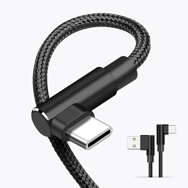 SUNTAIHO Data Cable 3A Double Elbow USB Type-C 2.1A Micro USB Charging Line Fast Charging For MI10 Note 9S S20 Oneplus 8Pro