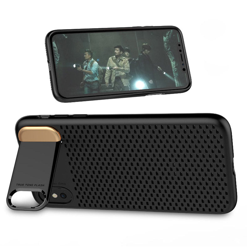 Bakeey Kickstand Mesh Dissipating Heat Hard PC Case for iPhone X