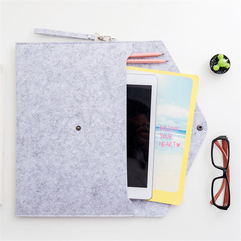 1pcs Simple Solid A4 Felt Document Bag Business Briefcase File Folder Office School Student Gifts  