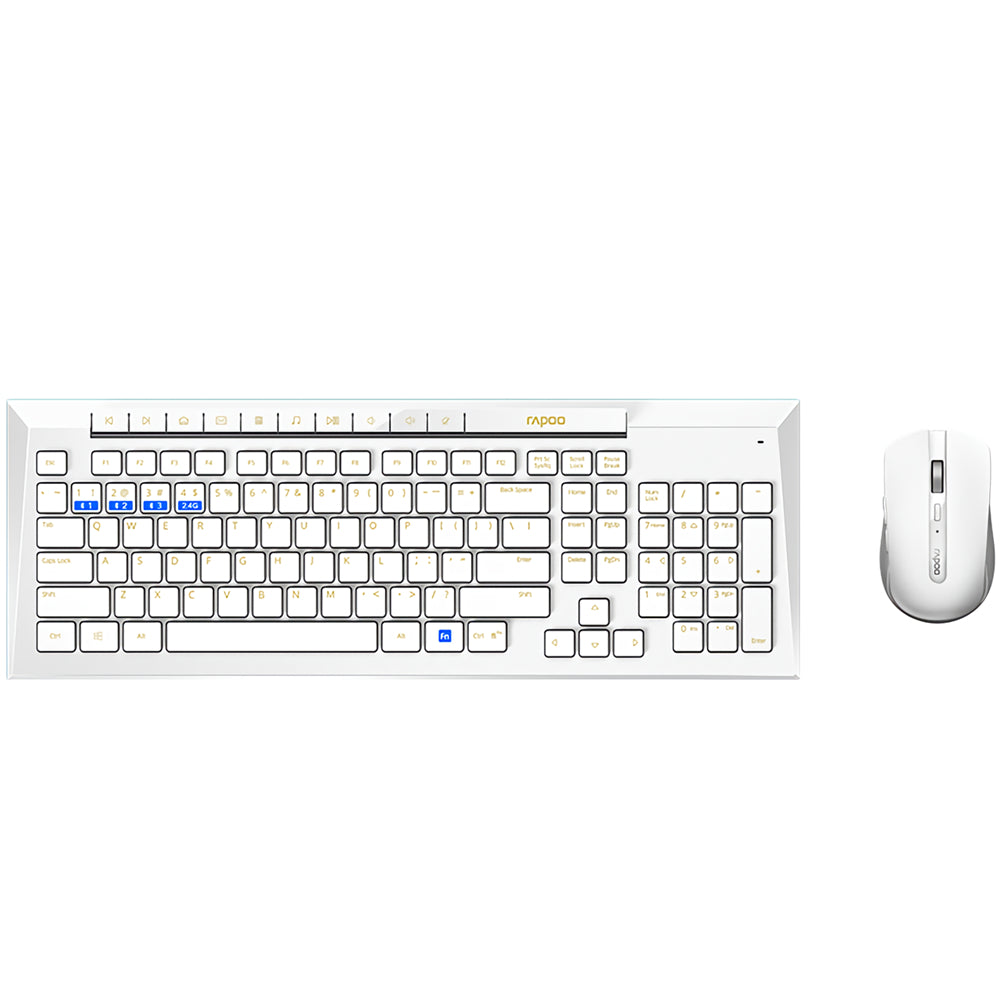 Rapoo 8200M Multi-Mode Wireless Keyboard & Mouse Set bluetooth 3.0/4.0/2.4GHz 113 Keys Keyboard 1600DPI Mouse Office Business Keyboard & Mouse Combo