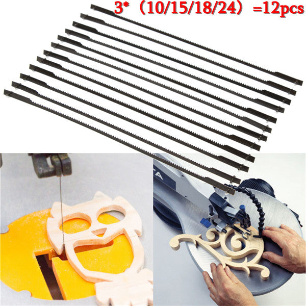 12pcs 5 Inch 125mm Pinned Scroll Saw Blade Wood Working Power Tool Accessories