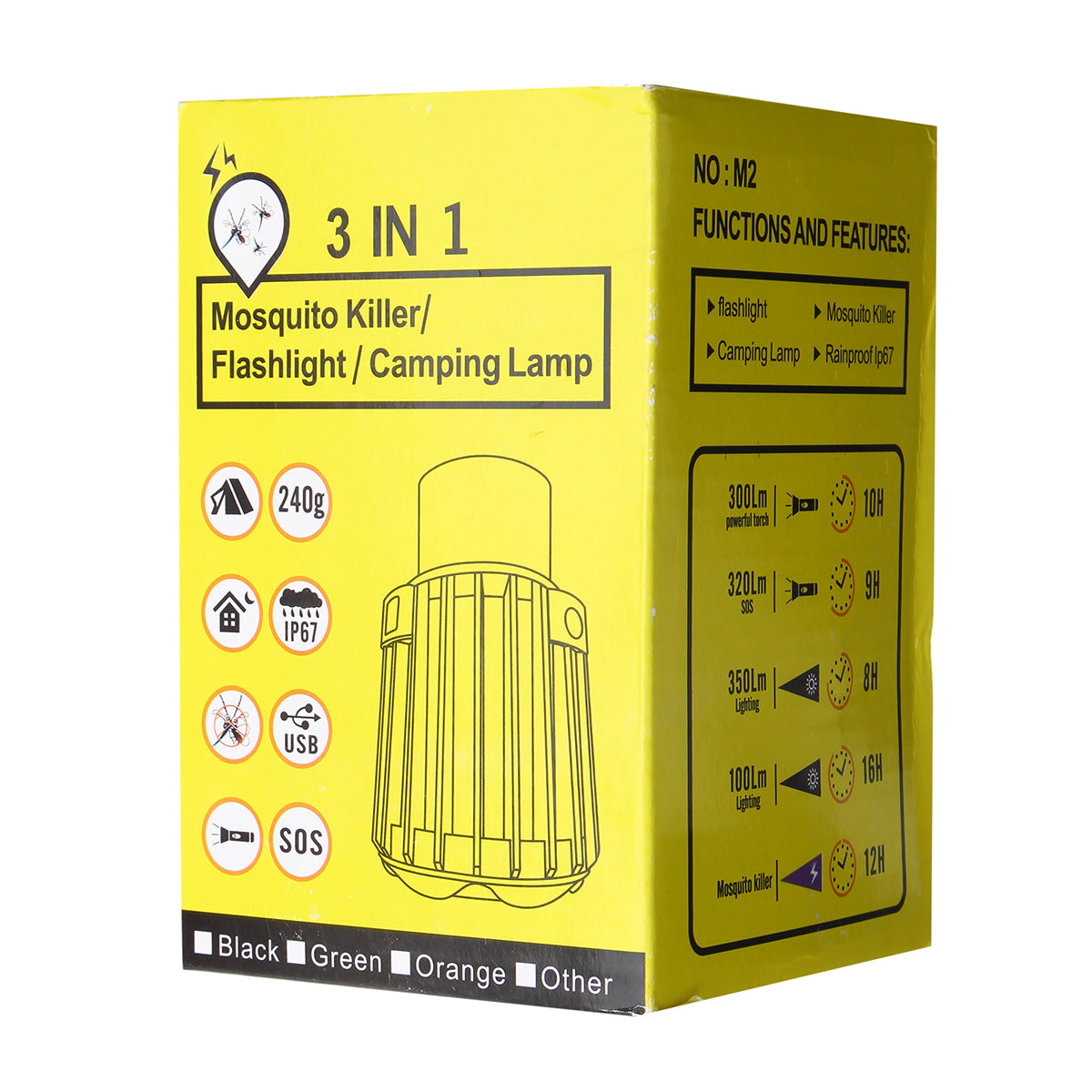 UV Waterproof Rechargeable Mosquito Insect Killer Lamp Long-term Battery Life With Flashlight