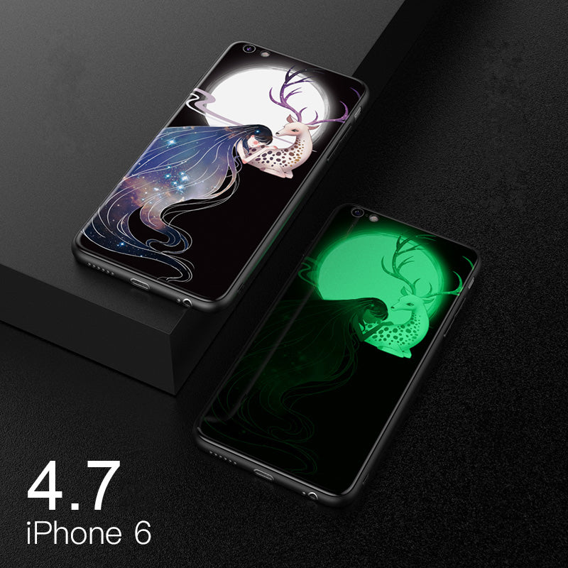 Bakeey 3D Night Luminous Tempered Glass Protective Case for iPhone 6/6s