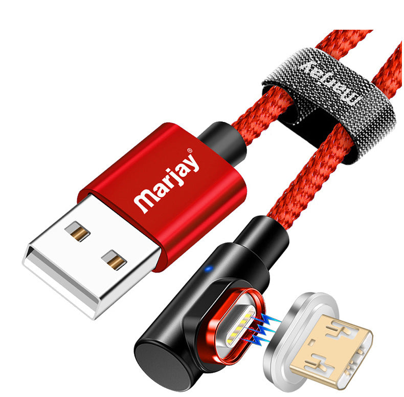 Marjay 3A Type C Micro USB Magnetic LED Indicator Fast Charging Data Cable For Huawei P30 Pro Mate 20X Mate 30 Xiaomi Mi9 9Pro S10+ Note10