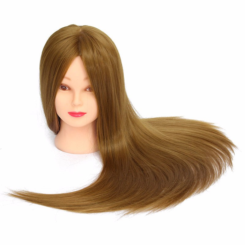 26" Light Brown 30% Human Hair Training Mannequin Head Model Hairdressing Makeup Practice with Clamp