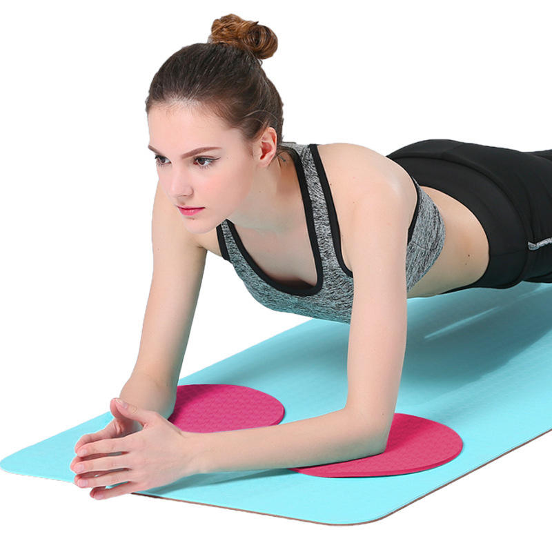 KALOAD 1 Pair PU Elbow Knee Pad Yoga Mats Round Foam Sport Exercise Push-up Fitness Protection Mats