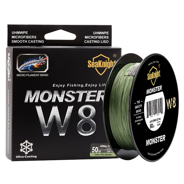 SeaKnight 500M/546YDS MONSTER W8 Braided Fishing Lines 8 Weaves Wire Smooth PE Multifilament Line