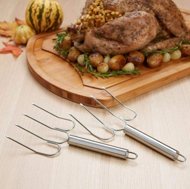 Stainless Steel Multi-Headed Turkey Steak BBQ Fork