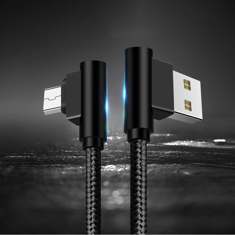 SUNTAIHO Data Cable 3A Double Elbow USB Type-C 2.1A Micro USB Charging Line Fast Charging For MI10 Note 9S S20 Oneplus 8Pro