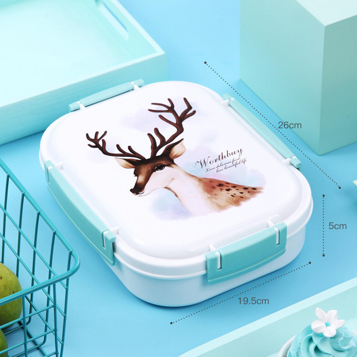 Outdoor Picnic Bento Box Stainless Steel Thermal Food Container Lunch Box 3/4 Grid Japanese Color Pattern
