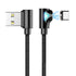 FLOVEME 90 Degree Angle Type C LED Magnetic Braided Fast Charging Data Cable 1M For Smart Phone