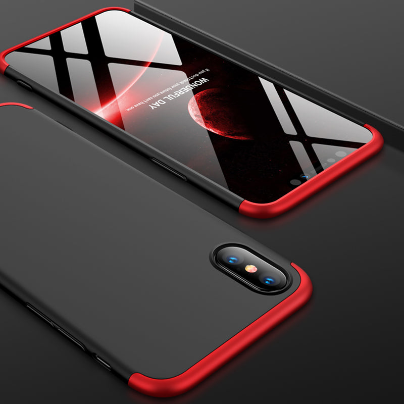 Bakeey™ 3 in 1 Double Dip 360° Hard PC Protective Case For iPhone XS