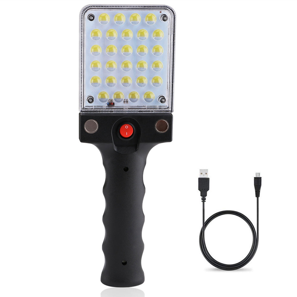 Portable 28 LED USB Rechargeable Work Inspection Light Repairing Camping Emergency Lamp Magnet Hook 