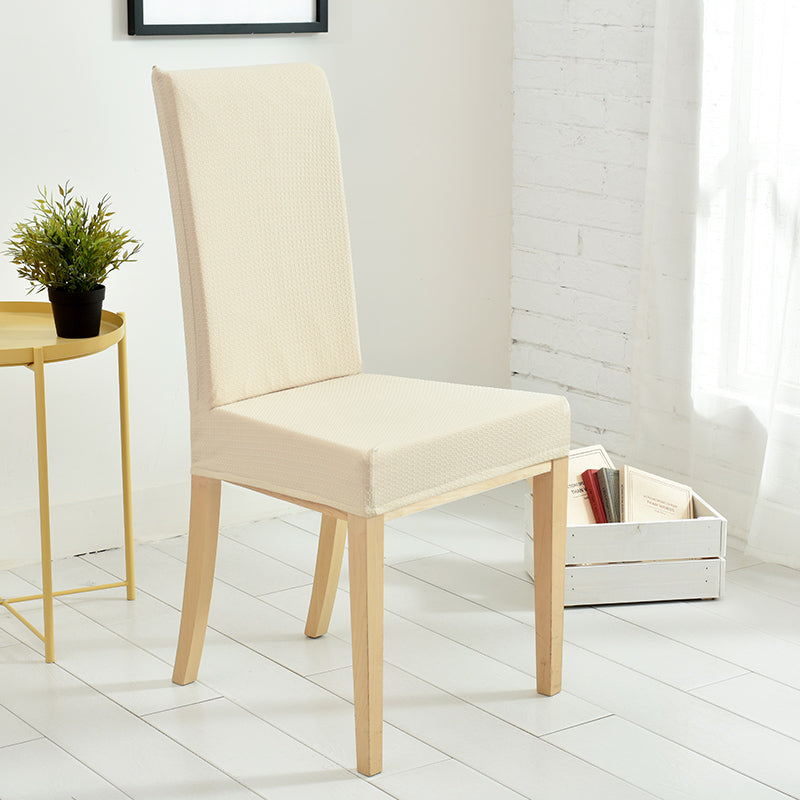 Waterproof Dinning Chair Covers Antidirt Waffle Fabric Seat Covers Stretch Spandex