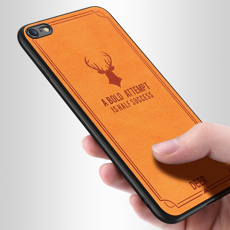 Vintage Anti Fingerprint Sweatproof Canvas+PC Protective Case For iPhone 6 Plus/6s Plus