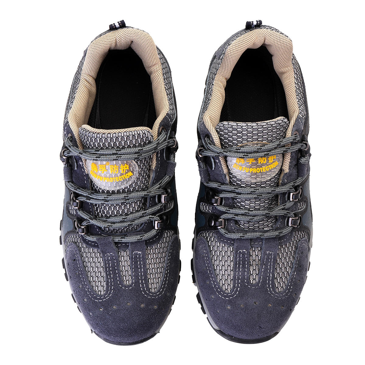 TENGOO Men's Safety Shoes Steel Toe Work Sneakers Slip Resistant Breathable Hiking Climbing Running Shoes