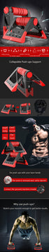 TU5005 Fold Push up Bar Stands Slip Resistance With Padded Handles Great For Upper Exercise Tools Pu