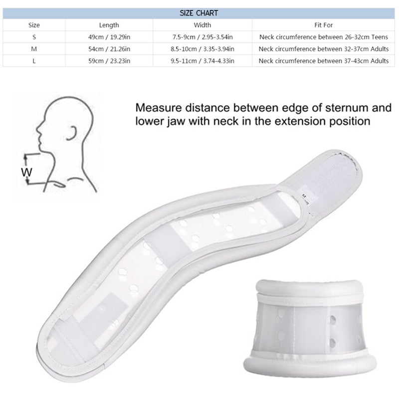 S/M/L Breathable Cervical Collar Neck Support Portable Detachable Neck Orthosis Brace