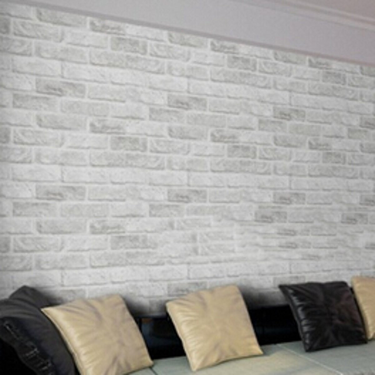 10m White Grey Brick Stone Prepasted Adhesive Contact Paper Wallpaper Roll Wall Art Decor